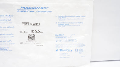 Teleflex 5-22111 Hudson RCI Sheridan Preformed Tracheal Tube 5.5ID x 7.6mmOD (x)